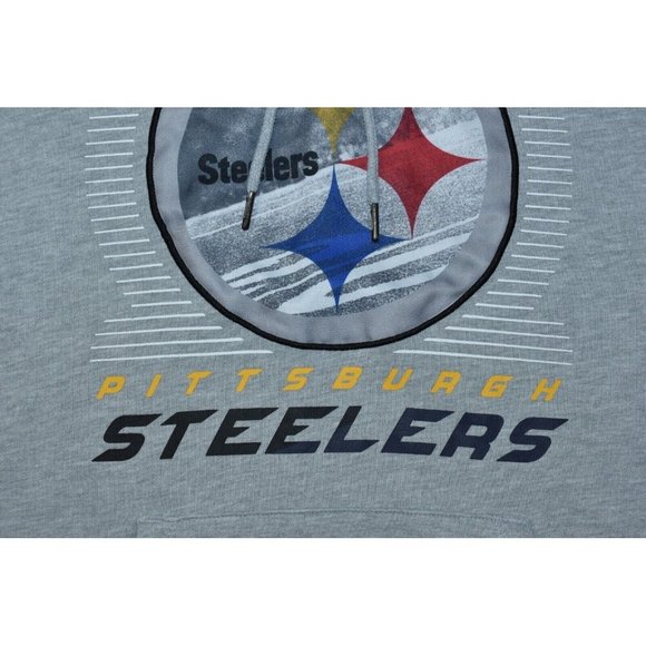 NFL Team Apparel Unisex Pittsburgh Steelers Sweatshirt Size L Gray Hoodie - Picture 4 of 12